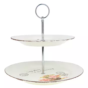 Тарелка-этажерка Персиковая Роза (24х25 см)