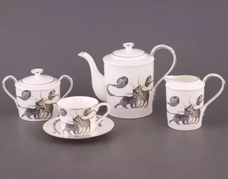 Чайный сервиз Котики (15 предметов)