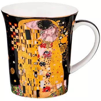Кружка Поцелуй (Г.Климт) цвет: черный (420 мл)