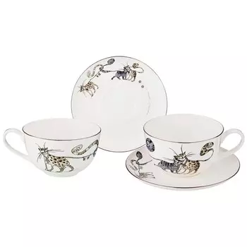 Чайный набор Котики (300 мл, 4 предмета)