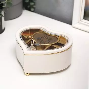 Шкатулка Сердце белое (16х14х8 см)