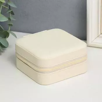 Шкатулка Штрихи. Бежевая (10х10х5 см)