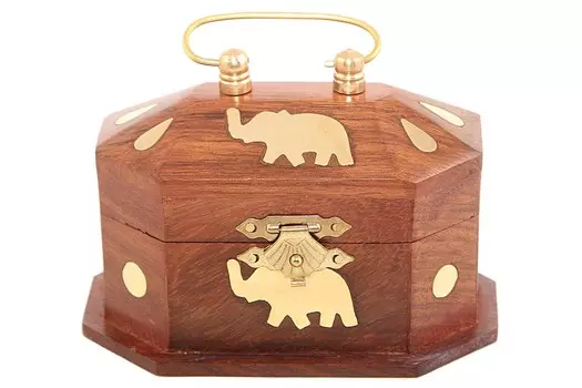 Шкатулка Слон Цвет: Коричневый (7х7х11 см)