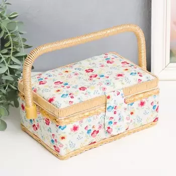 Шкатулка Яркие цветочки с квадратиками (13х20х10 см)
