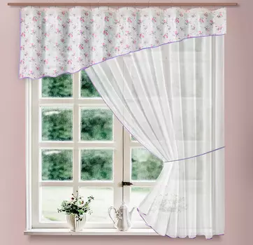 Классические шторы Jezebel цвет: фиолетовый (280х175 см - 1 шт)