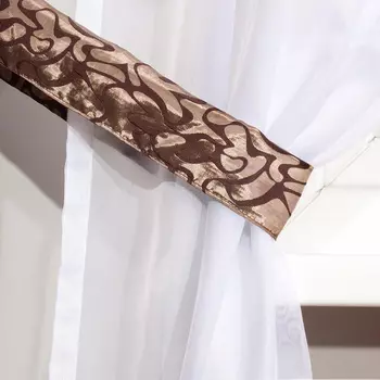 Шторы с ламбрекеном Diot цвет: шоколадный (140х270 см - 1 шт)
