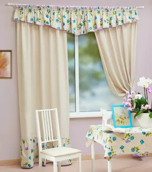 Шторы с ламбрекеном Клио цвет: сиреневый (140х250 см - 2 шт)