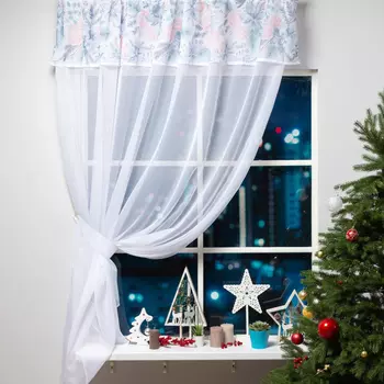 Шторы с ламбрекеном Christmas Flowers