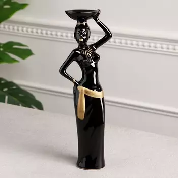 Статуэтка Эфиопка с тарелкой (7х12х32 см)