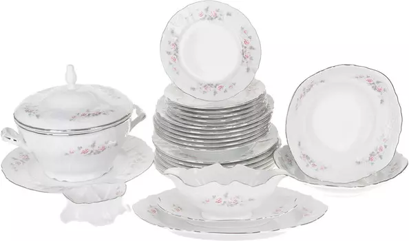 Столовый сервиз Бледные розы (25 предметов)