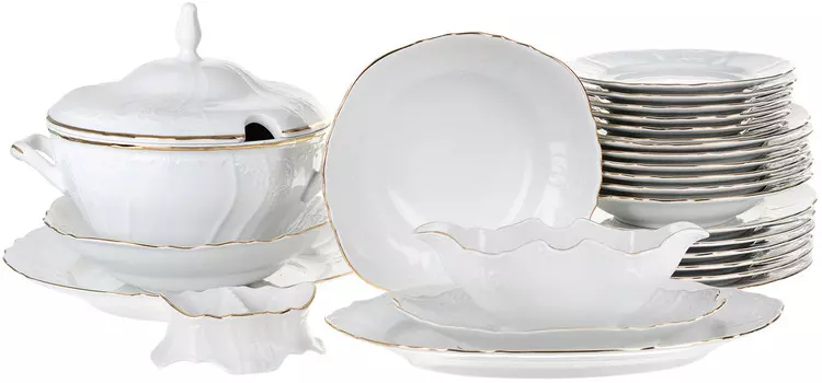 Столовый сервиз Evonne. Отводка золото (25 предметов)