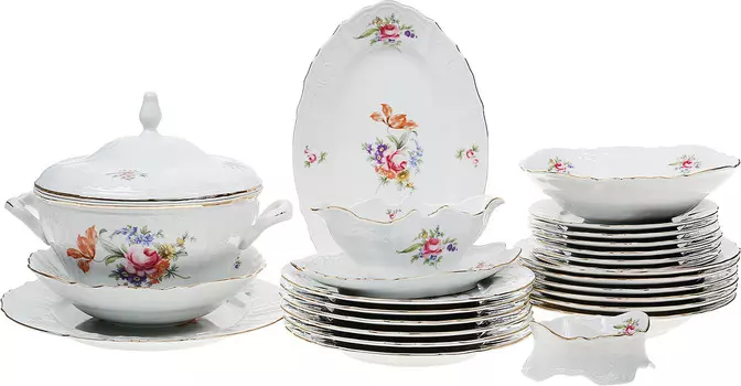 Столовый сервиз Мейсенский букет (25 предметов)