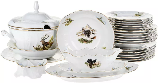 Столовый сервиз Охотничьи сюжеты (25 предметов)