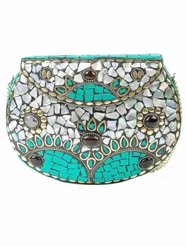 Сумка Regena Цвет: Зеленый, Серебристый (17х5х13 см)