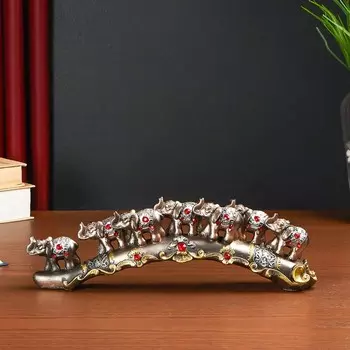 Сувенир 7 слонов на дуге со стразами (30х7х5 см)