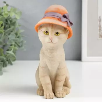 Сувенир Кошечка в дамской шляпке (10х8х17 см)