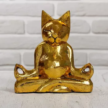 Сувенир Кот йог (15х7х15 см)