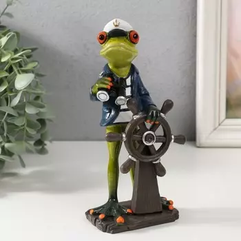 Сувенир Лягушонок капитан корабля (9х7х19 см)