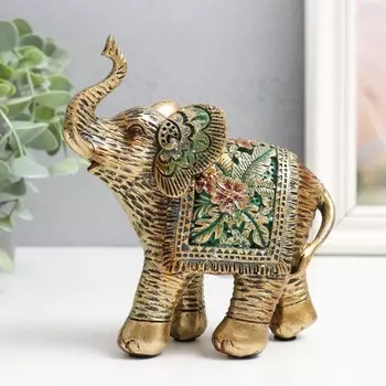 Сувенир Слон - Экзотические цветы (12х6х14 см)