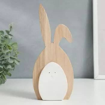 Сувенир Зайчик белый (10х3х21 см)