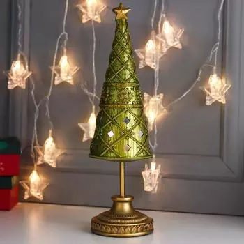 Сувенир Зелёная ёлочка-конус (11х11х37 см)