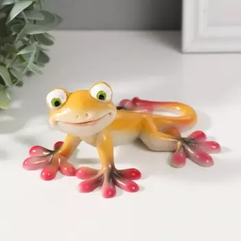 Сувенир Желто-красный геккон (13х11х6 см)