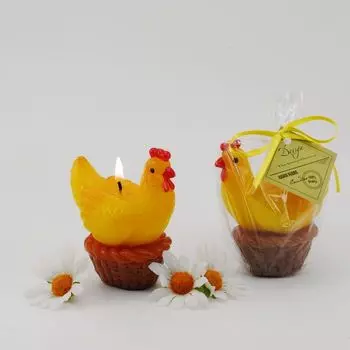Свеча Курочка в корзинке (8,5х7х4,5 см)