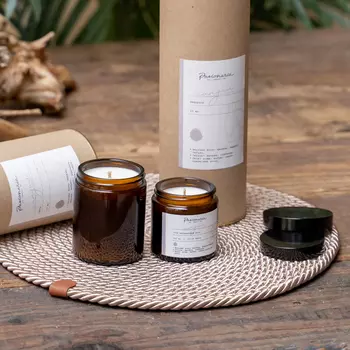 Свеча Сандал цвет: серый (180 гр)