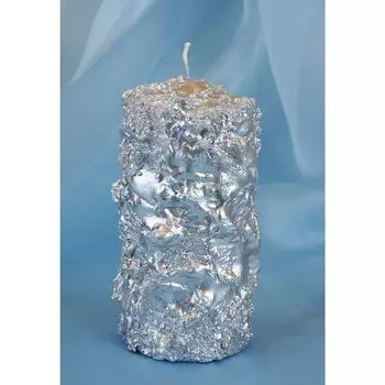 Свеча серебряный (13х7х7 см)
