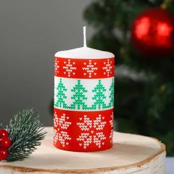 Свеча Скандинавские узоры. Ёлочка (10 см)