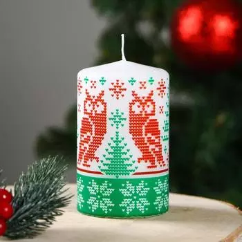 Свеча Скандинавские узоры. Совушка (10 см)