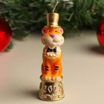 Свеча Тигр на тумбе (12 см)