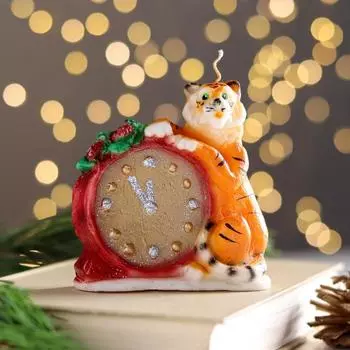 Свеча Тигр с часами (11 см)