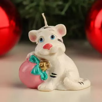 Свеча Тигренок с шариком (6,2 см)