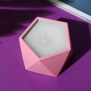 Свеча в подсвечнике Розовый (8х5 см)