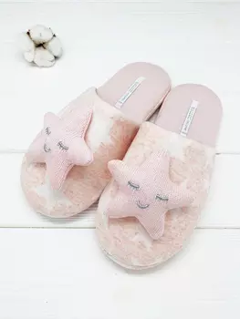 Тапочки Объёмные Звёзды Цвет: Розовый (38-39)