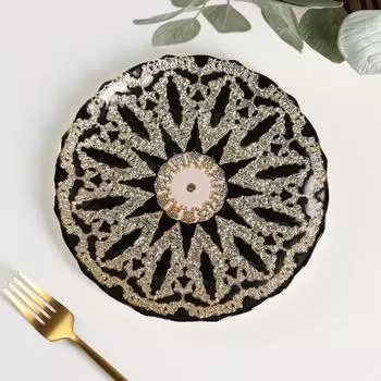 Тарелка Андин цвет: черный, золотой (21х21 см)