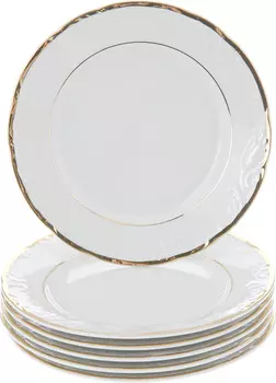 Тарелка десертная Белоснежный тюльпан. Золото (17 см - 6 шт)