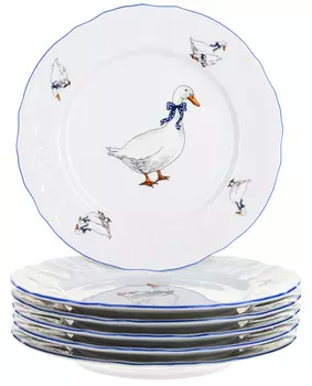 Тарелка десертная Гуси (19 см - 6 шт)