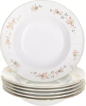 Тарелка глубокая Menuet. Золотые ветки (23 см - 6 шт)