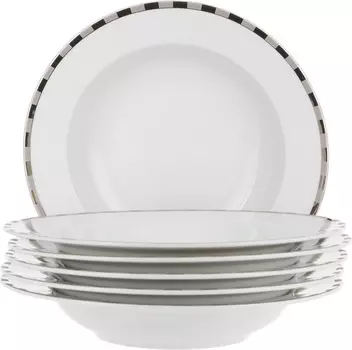 Тарелка глубокая Опал. Платиновые пластинки (22 см - 6 шт)