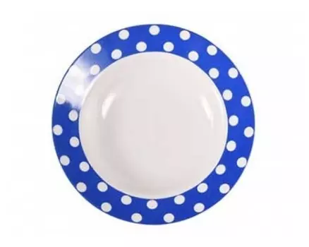 Тарелка Горошек на синем фоне