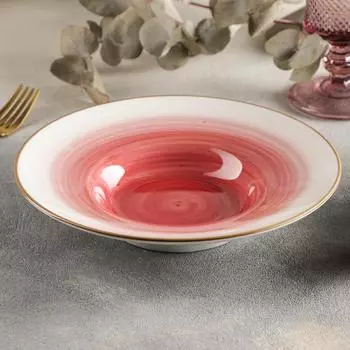 Тарелка Космос цвет: красный (21х21х5 см)