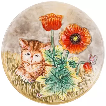 Тарелка Котенок и маки (21х3 см)