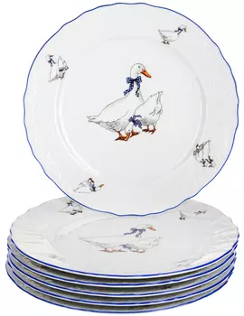 Тарелка мелкая Гуси (21 см - 6 шт)