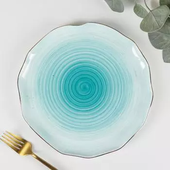 Тарелка Млечный путь цвет: бирюзовый (25х25х2 см)