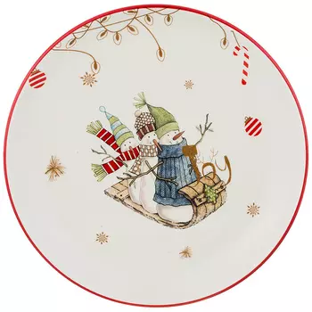 Тарелка Зимняя забава (21х21х3 см)