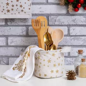 Текстильная корзинка Звезды (12х14 см)