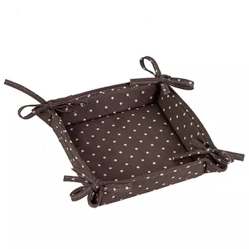 Текстильная ваза Горошек цвет: мокко (18х18х5 см)