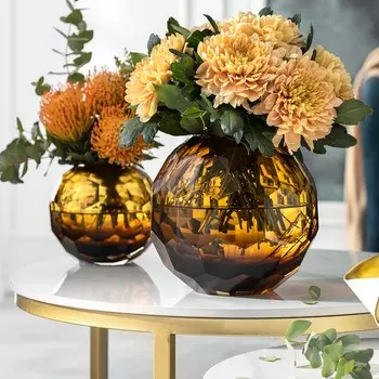 Ваза Ксагон цвет: янтарный (15х15х15 см)